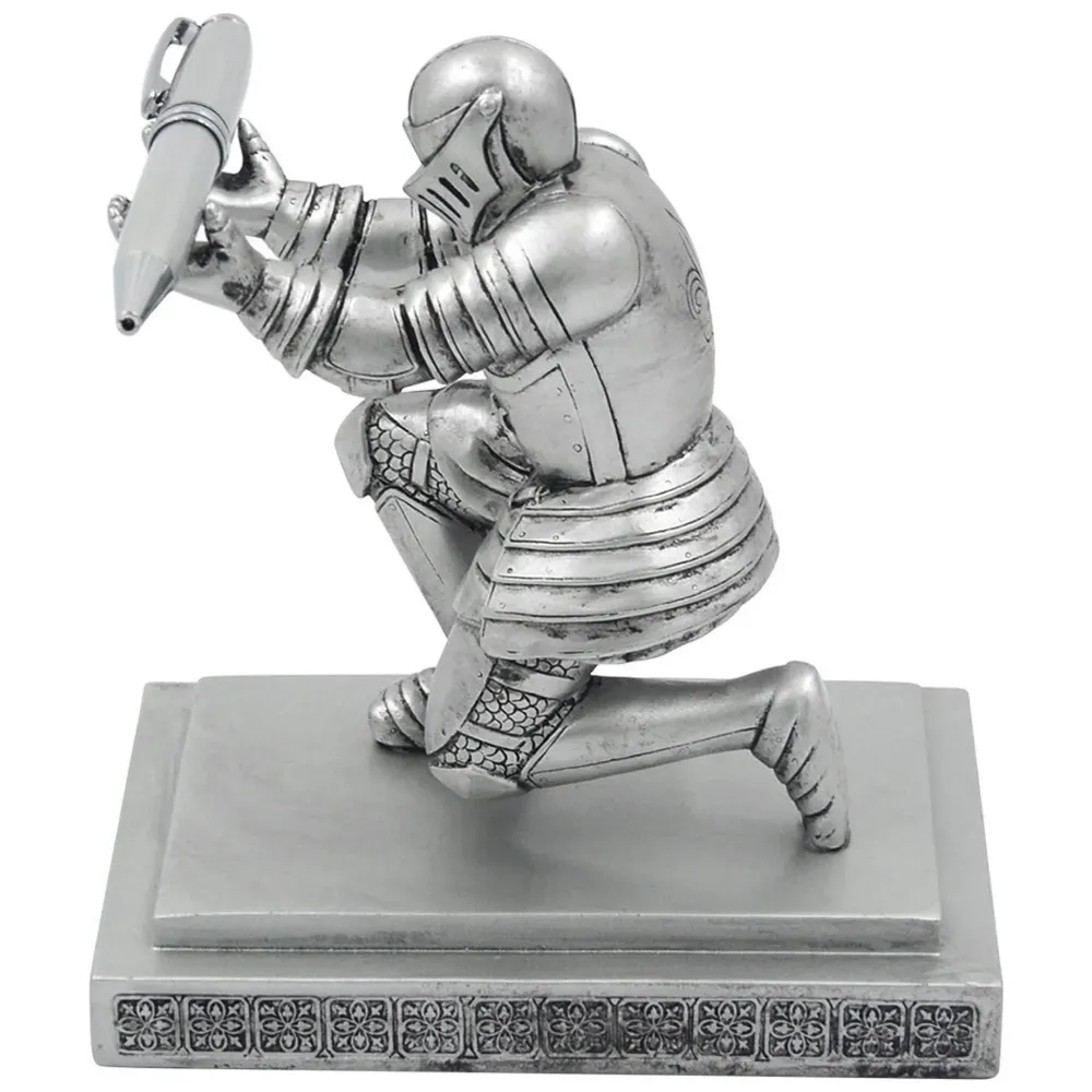 Unique Executive Knight Pen Holder / Stand (Crusade Silver)