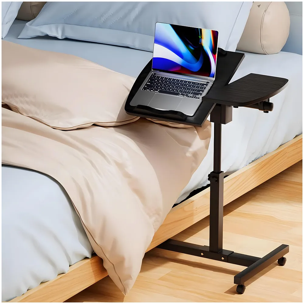 Portable Laptop Stand Desk Table with Wheels Height Adjustable