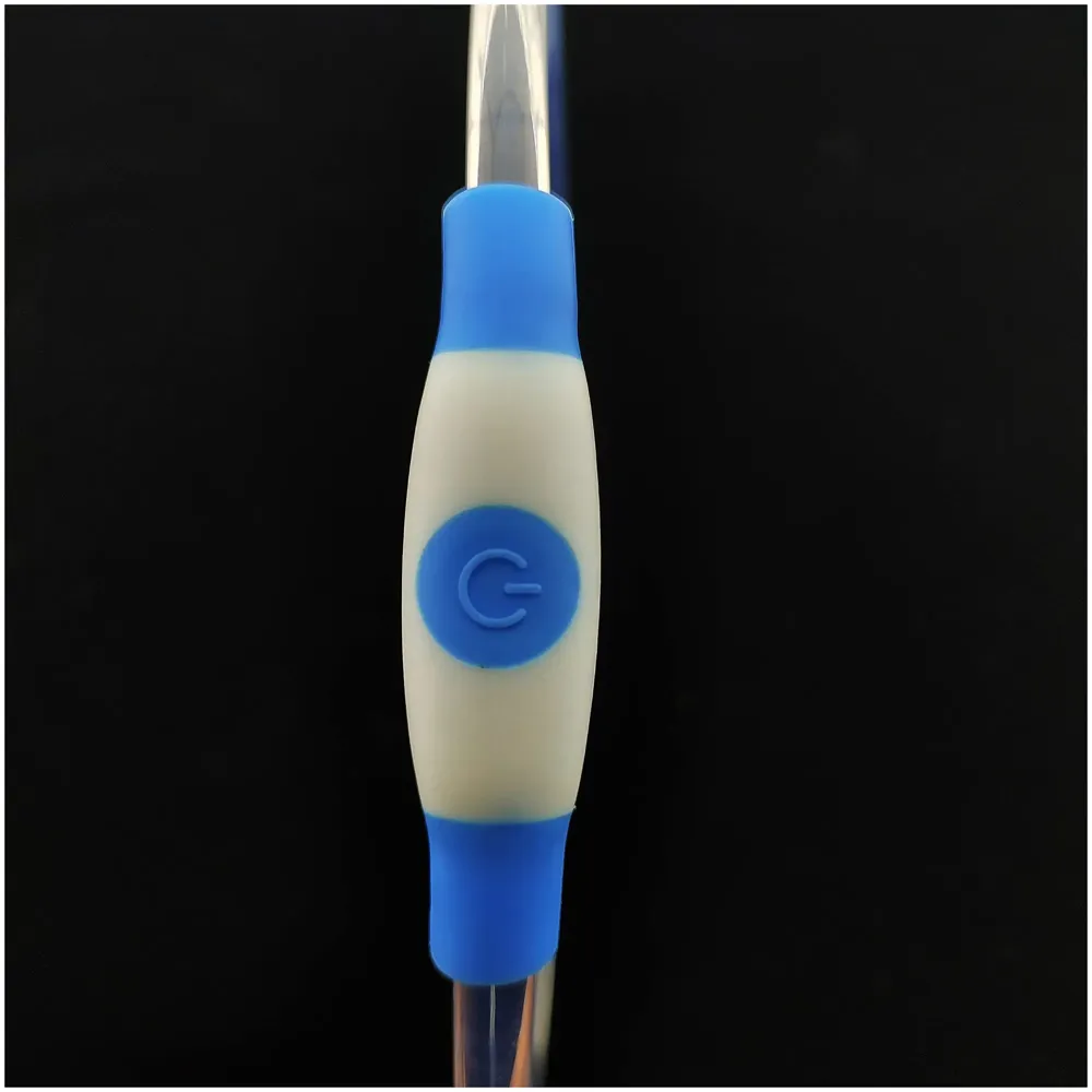 LED Dog Collar, USB Rechargeable LED Optical Fibre Collar Flashing Dog Collar DIY Light Up Necklaces Ensuring Safety for Night Walking 70-20 Cm (Blue)