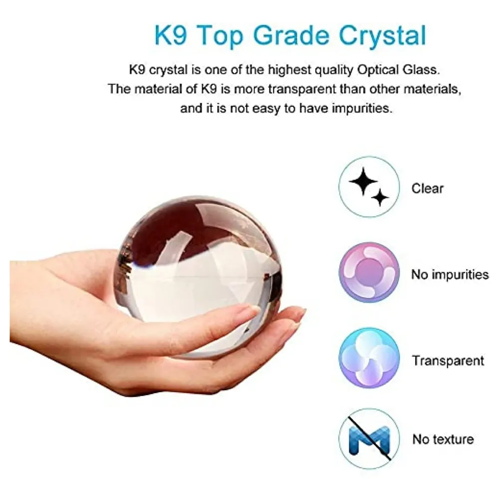 80 mm K9 Crystal Ball Pro and Stand for Creative Photography 8 Cm Clear with Box