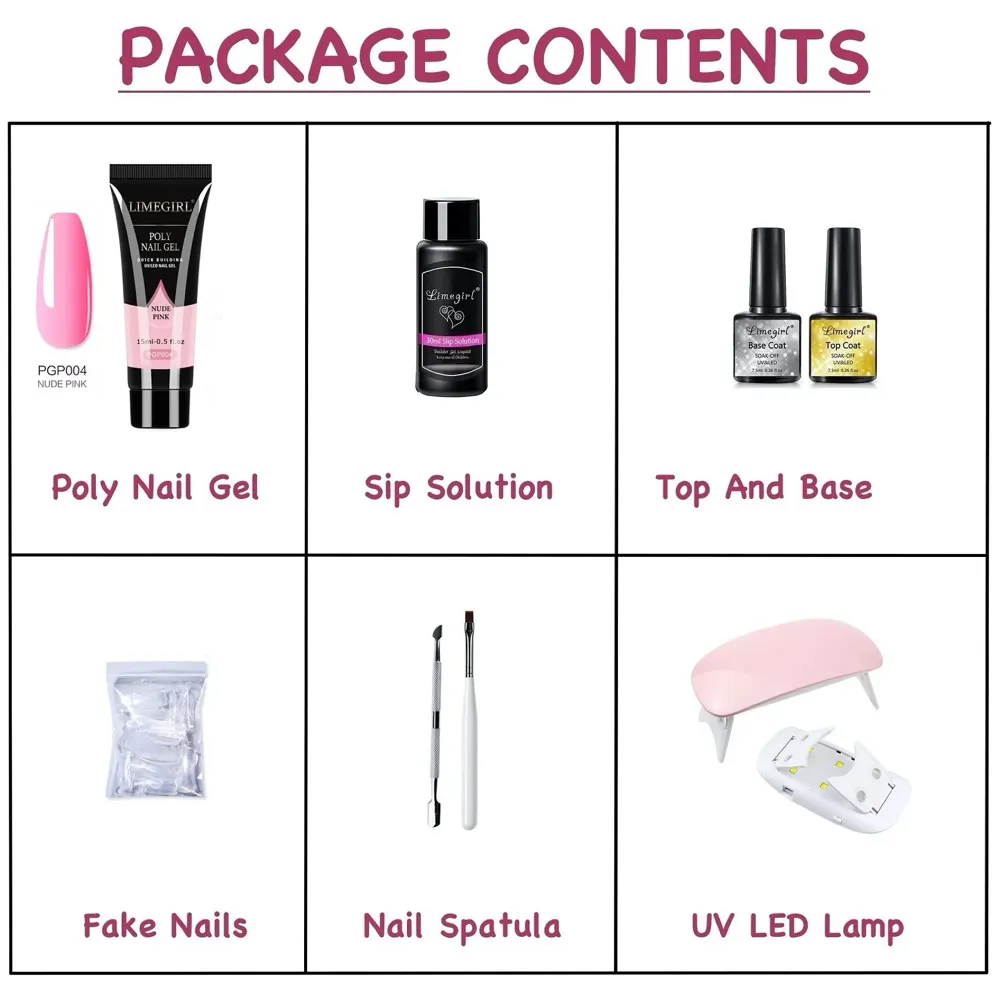 Light Pink Acrylic Gel Poly Nail Gel Nail Gel Extension Set