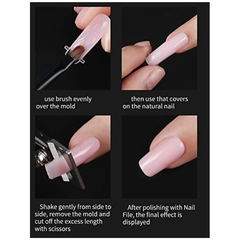 3 Pc Rose Pink, Pink And White Acrylic Gel Poly Nail Gel Nail Gel Extension Set