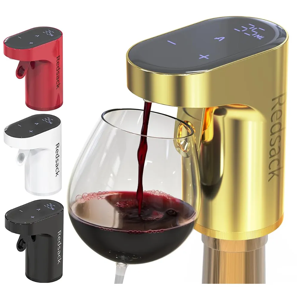 Redsack Plastic Quantified Electric Pouring Wine Aerator Compact Poured Wine With Adjustable Dosing - Automatic Drink Pouring For All Bottle Sizes - User-Friendly Design, 30 Liters