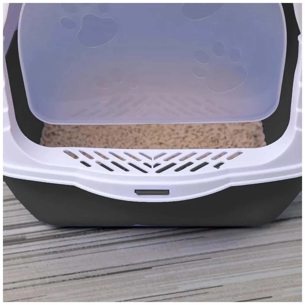 Black Cat Litter Box Cat Litter Tray with Dome and Scoop with Foul Smell Absorber 18 x14 x14 Inch (45x35x35Cm)
