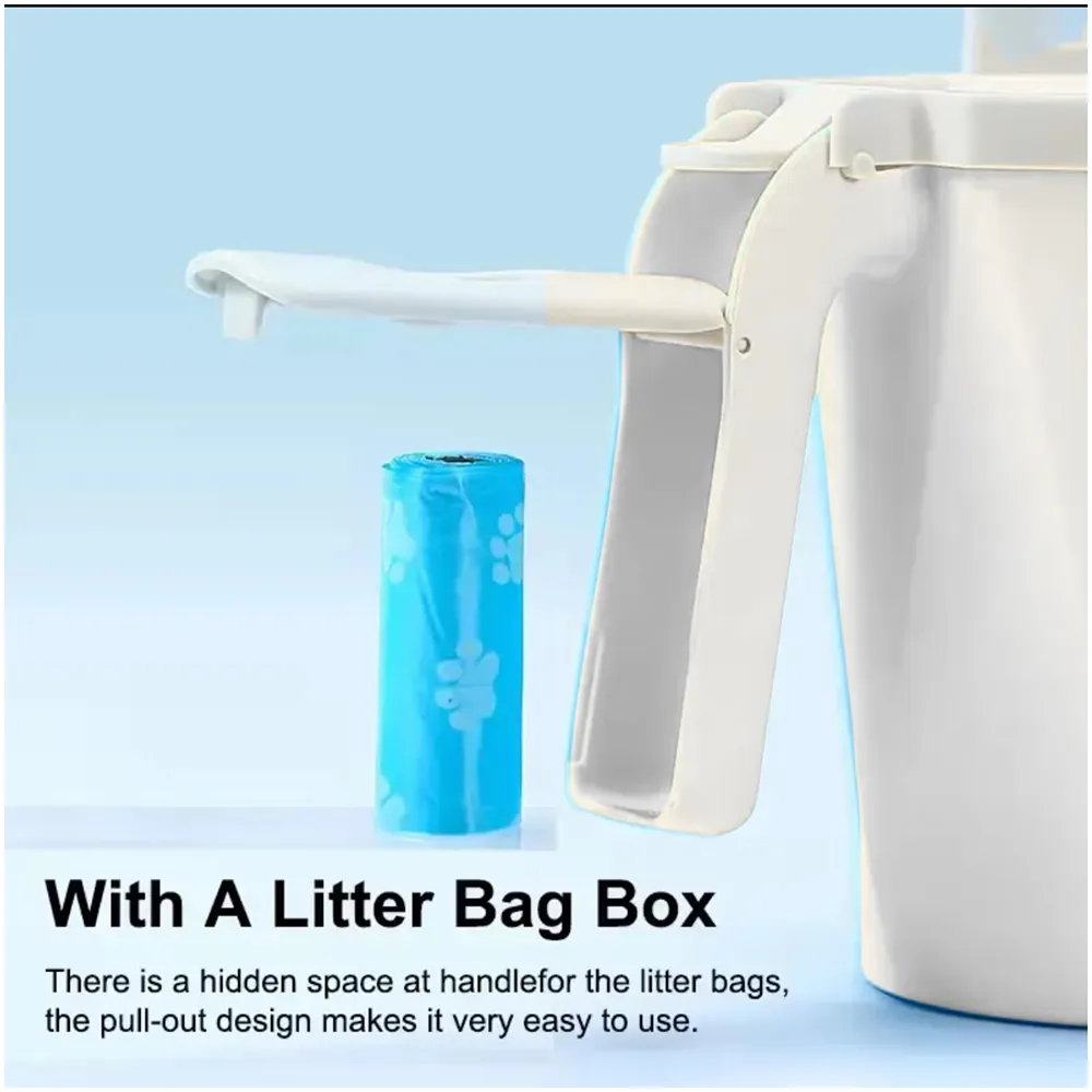 2 in 1 Cat Litter Scooper Waste Holder ABS 31 x 16 cm Grey
