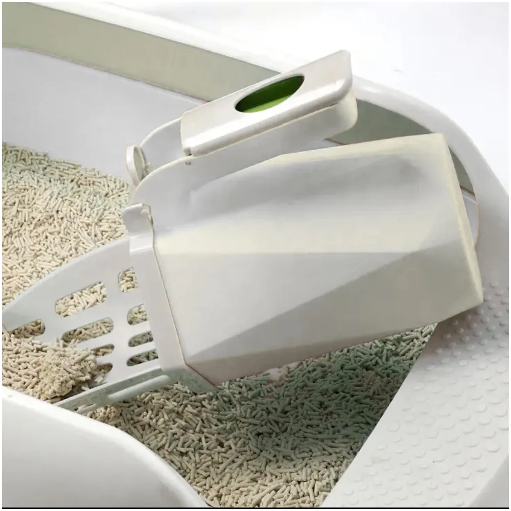 2 in 1 Cat Litter Scooper Waste Holder ABS 31 x 16 cm Grey