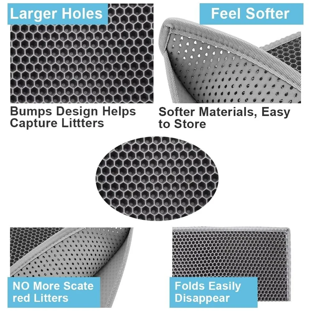 Combo Cat Litter Box with Dome and Scoop plus Cat Litter Mat Set