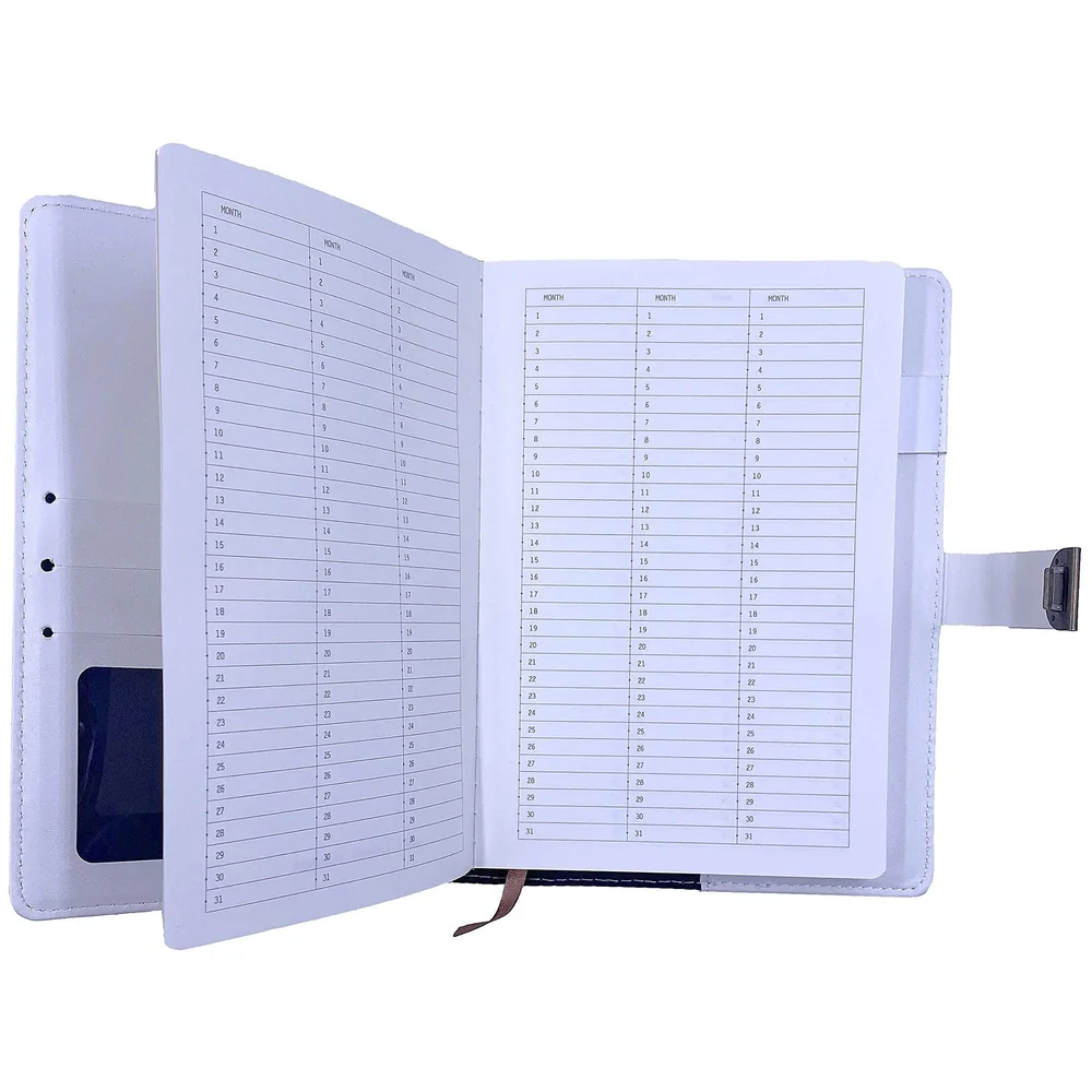 Lock Diary Notebook with Number Combination Lock & PU Leather Cover Secret Lock Diary 22x15 cm, 230 Pages
