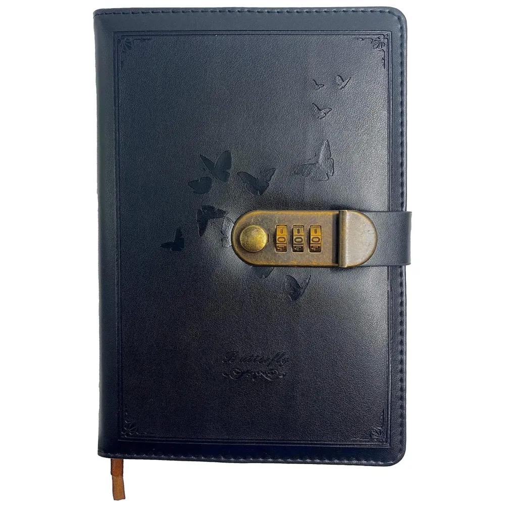 Lock Diary Black with Number Lock