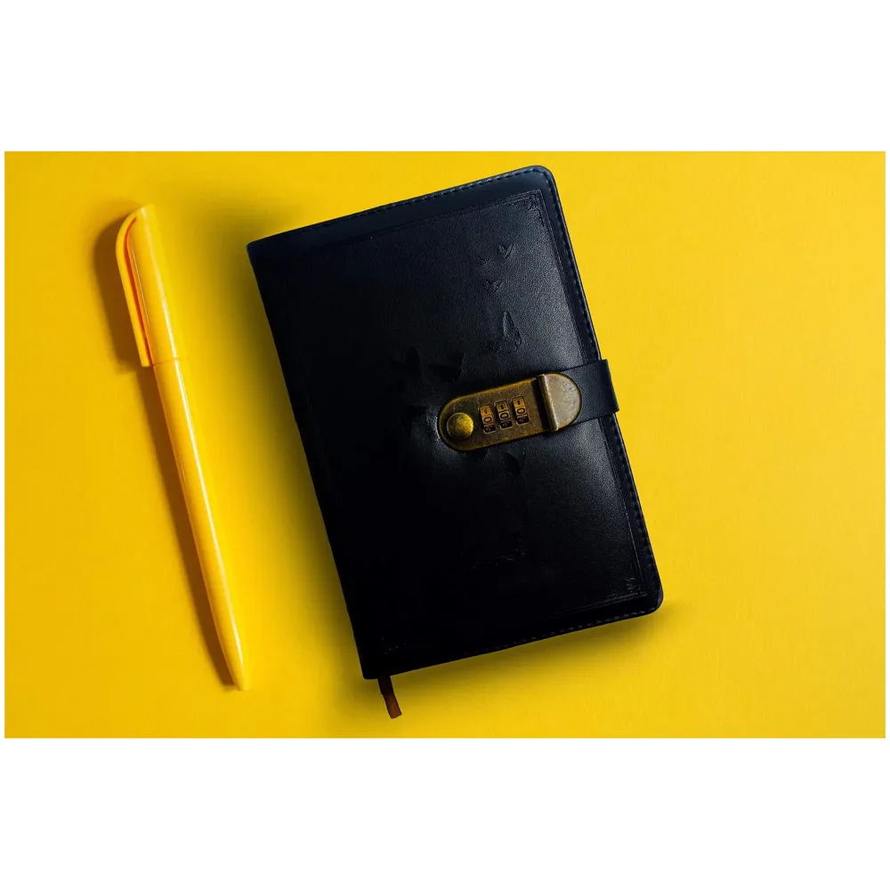 Lock Diary Black with Number Lock