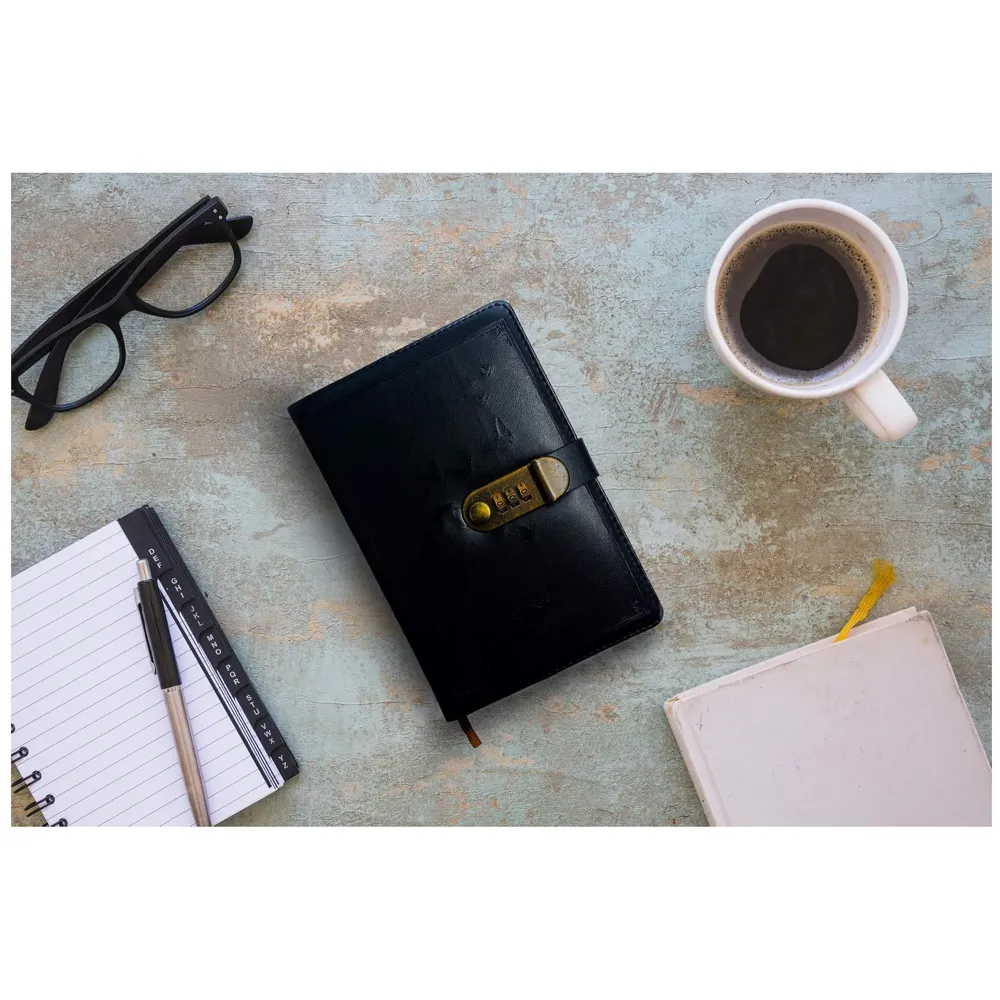 Lock Diary Black with Number Lock