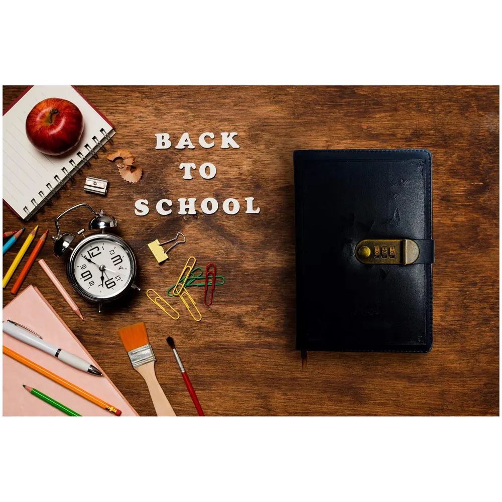 Novelty Diary Notebook with Number Combination Lock & PU Leather Cover (22x15 cm, 230 Pages) (Black)