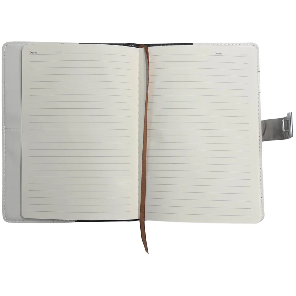 Lock Diary Notebook with Number Lock Combination PU Leather Grey Marble Design Cover 22x15 cm, 230 Pages