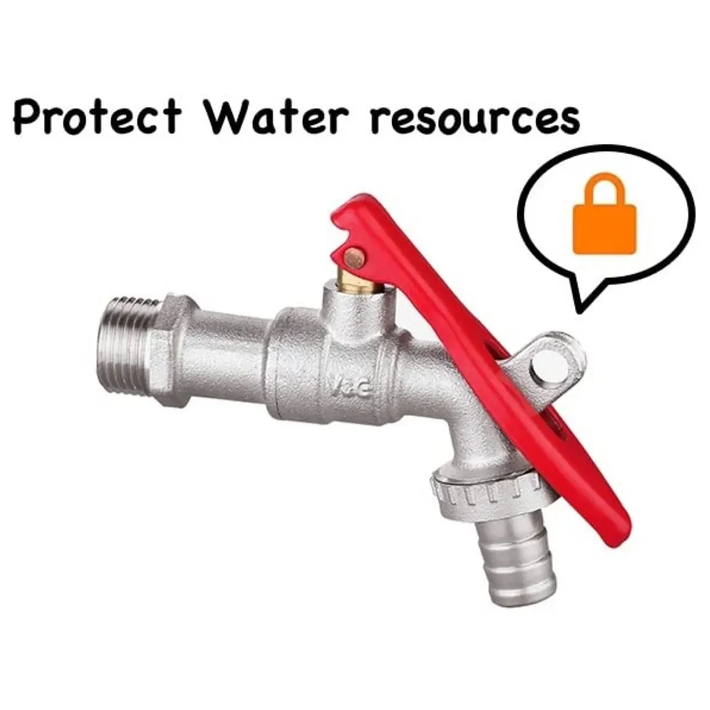 Lockable Tap With 1/2" Thread - Brass Faucet for Home, Outdoor Garden - Water Tap Lock