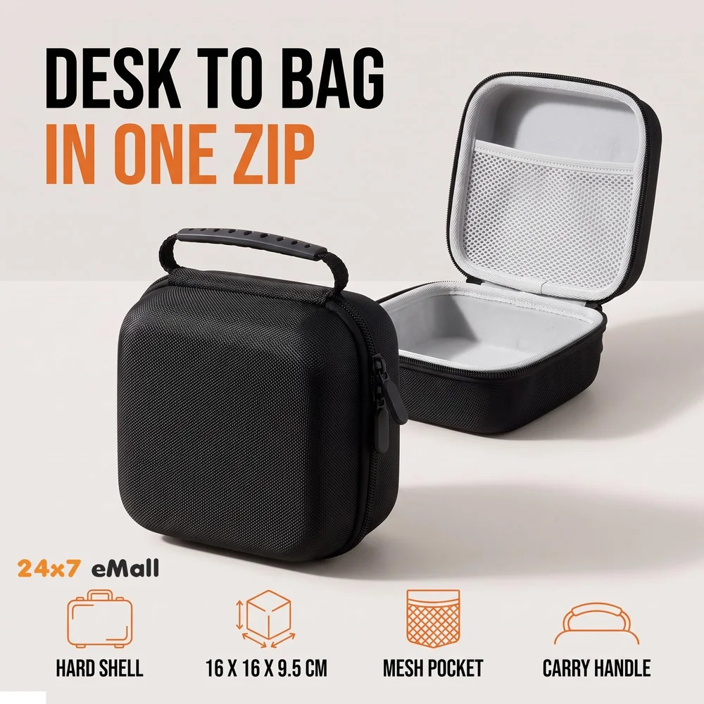 Hard Carry Case Compatible with Mac mini M4 Series Desktop Computer Hard Shell Carrying Case, Protective Travel Case Storage Bag- 16 Cm x 16 cm x 9.5 Cm EVA