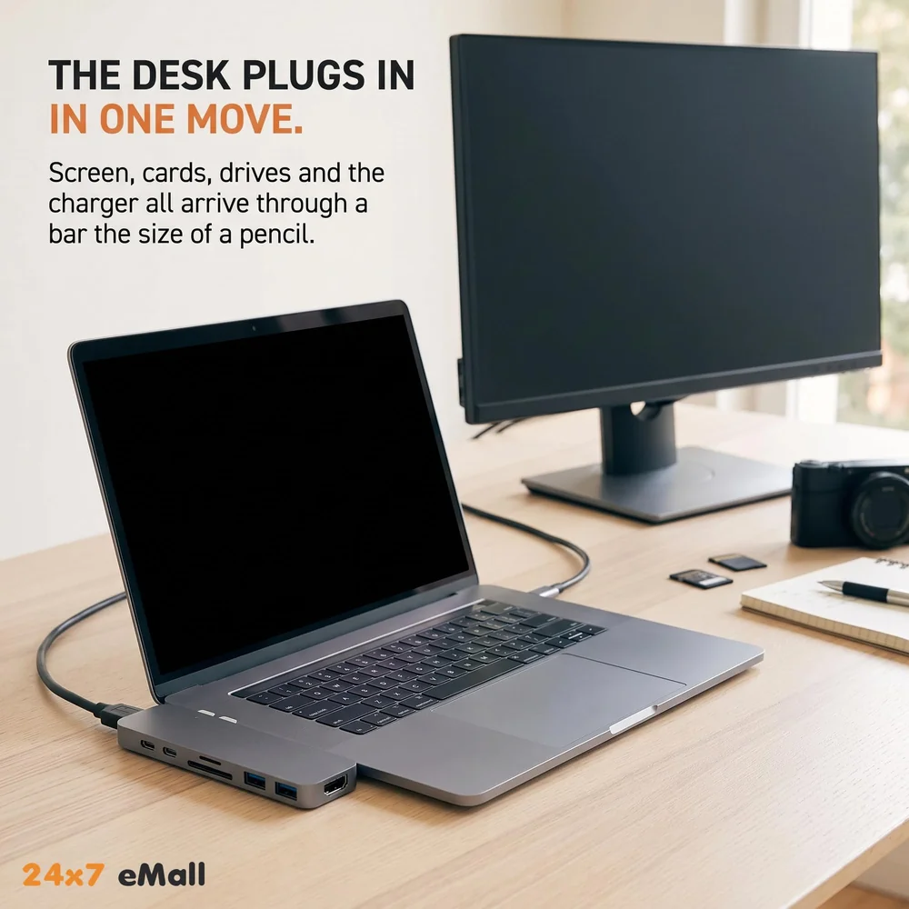 7-in-1 Combo Hub of 1 4K HDMI, 1 SD Memory Port and 2 Type C Ports for MacBook Pro 2016/2017, 12-inch (Space Grey)
