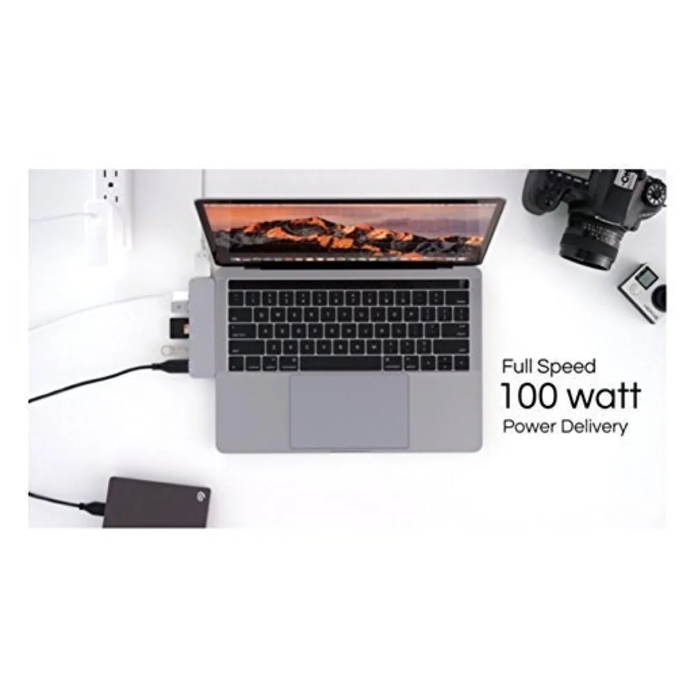 Ultra 7-In-1 USB 3.1 Type C Hub for Macbook Pro 2016/2017 (Silver)