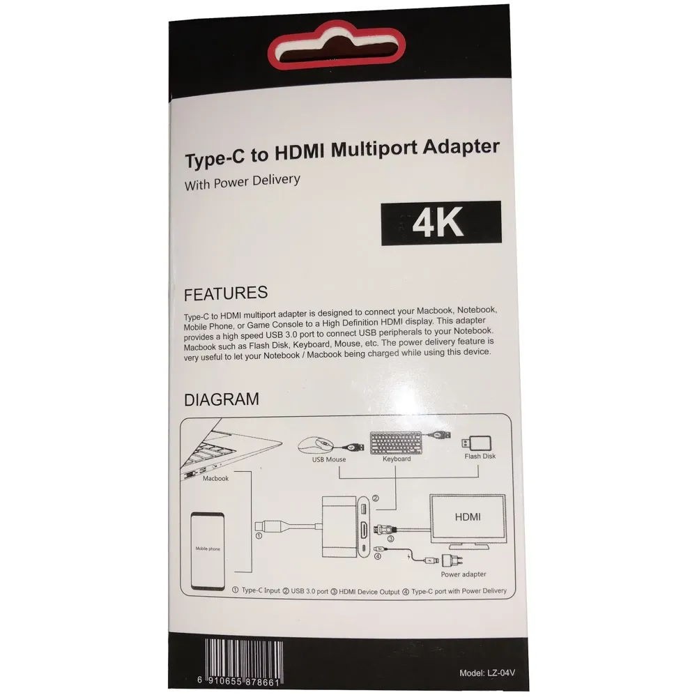 USB 3.1 Type C Hub For Macbook Pro 2016/2017 Touch Bar And Without Touch Bar, Macbook 12-Inch, (USB 3.0) 3 In 1 Combo Hub Includes 1 HDMI 4K Port, 1 USB 3.0 Port And 1 Type C Charging Port - Computer Accessories / USB Hubs~ High Speed Transfers (4K HDMI Space Grey)