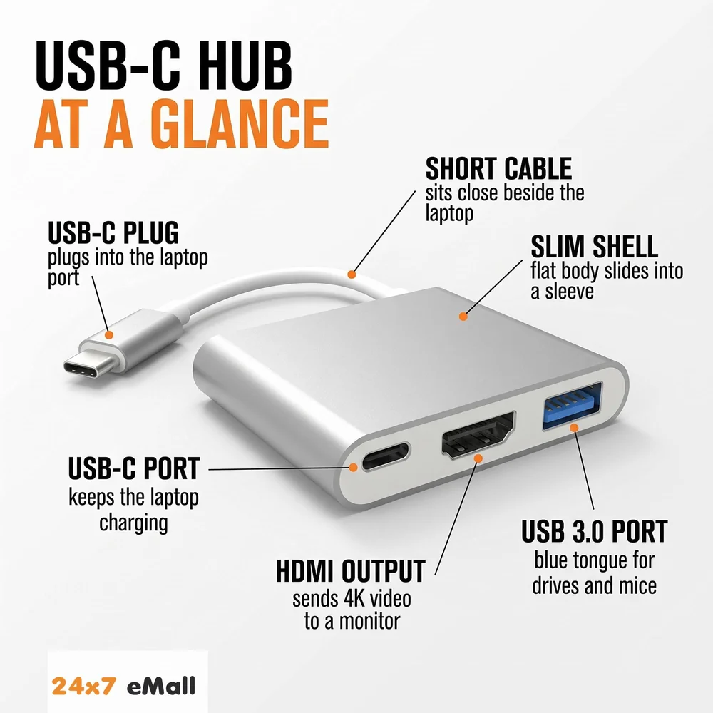 4K HDMI USB 3.1 Type C Hub for Macbook Pro 2016/2017 with/Without Touch Bar (Silver)
