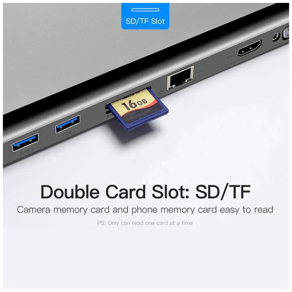 USB 3.1 Type C Hub for All MacBook with Type C and Touch Bar and Without Touch Bar, MacBook 12-Inch (10 in 1 Space Grey)