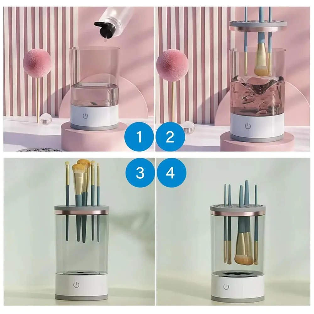 Makeup Brush Cleaner Machine, Automatic Electric Makeup Brush Cleaner, Automatic Spinning Makeup Brush Cleaner USB Powered Cosmetic device Cup