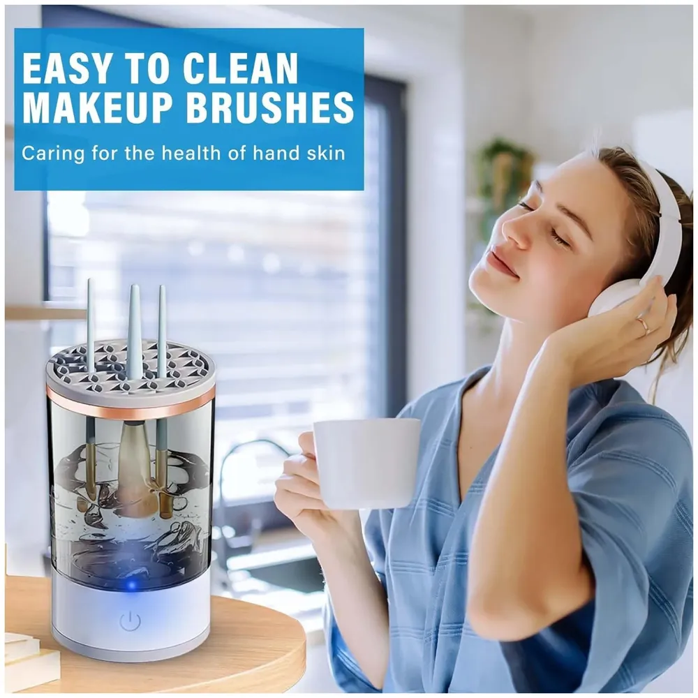 Makeup Brush Cleaner Machine, Automatic Electric Makeup Brush Cleaner, Automatic Spinning Makeup Brush Cleaner USB Powered Cosmetic device Cup