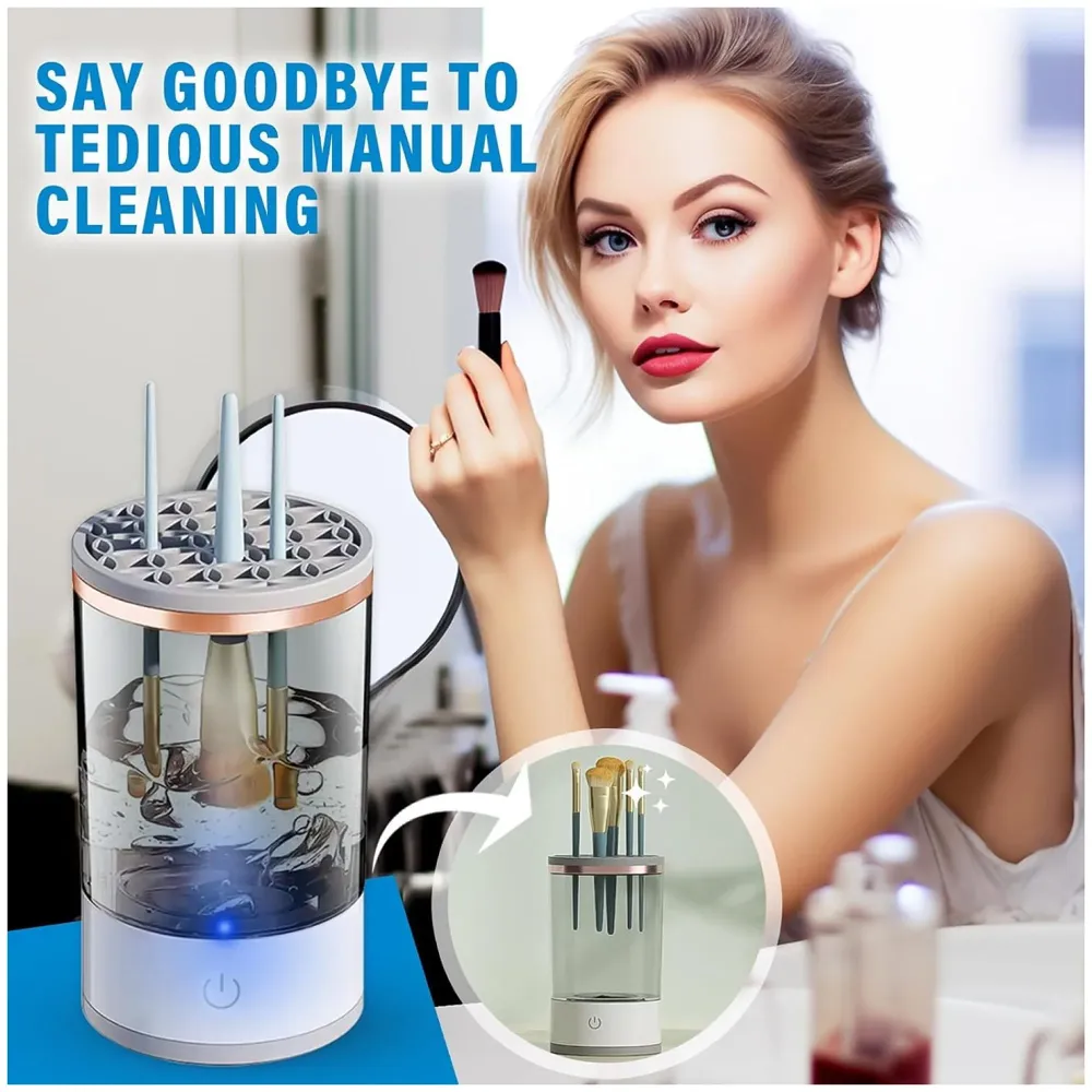 Makeup Brush Cleaner Machine, Automatic Electric Makeup Brush Cleaner, Automatic Spinning Makeup Brush Cleaner USB Powered Cosmetic device Cup