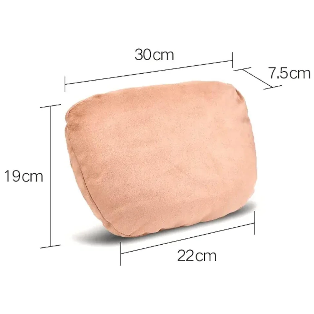 2pc Universal Car Soft Pillow Compatible with Mercedes Benz Maybach and All Other Cars Premium Suede Material Luxurious Headrest Ultra S Class Type Cushion Pack of 2 (Tan)