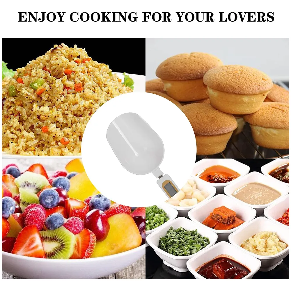 Digital Measuring Spoon Scale 500g/0.1g Gram Weighing Mini LCD Spoon Measure Digital Scale Pet food, Cooking White Premium