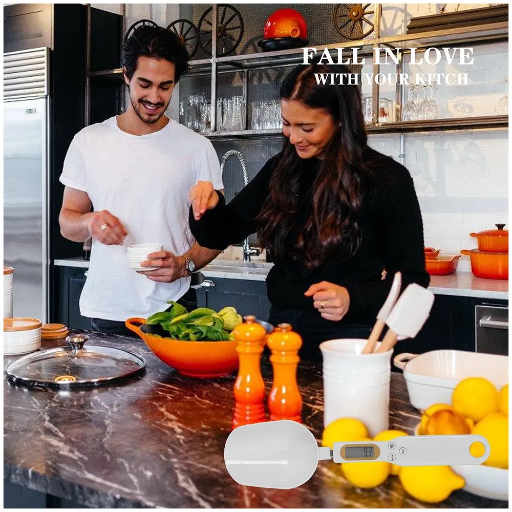 Digital Measuring Spoon Scale 500g/0.1g Gram Weighing Mini LCD Spoon Measure Digital Scale Pet food, Cooking White Premium