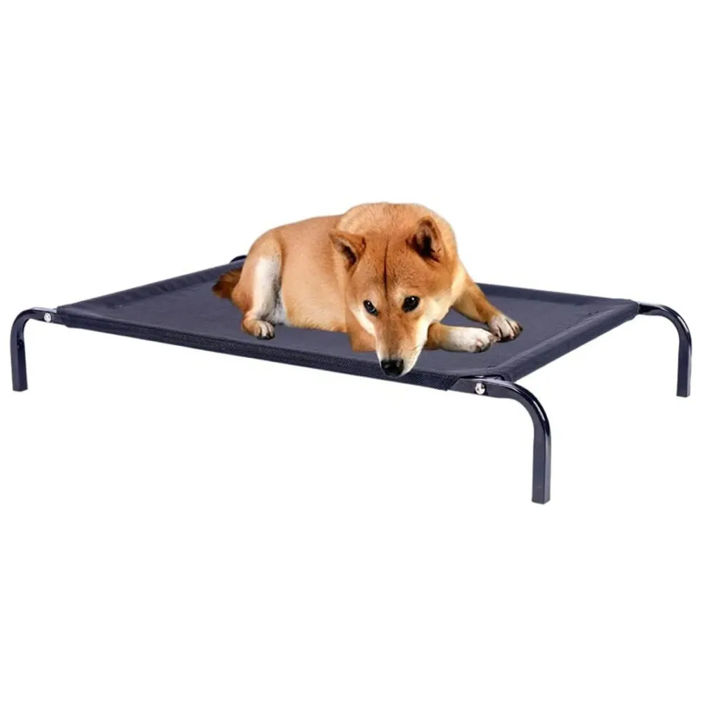 Elevated Dog Bed, Portable Raised Pet Cot, Sturdy & Breathable Mat, Durable Mesh Fabric, No-Slip Feet, Indoor or Outdoor Use