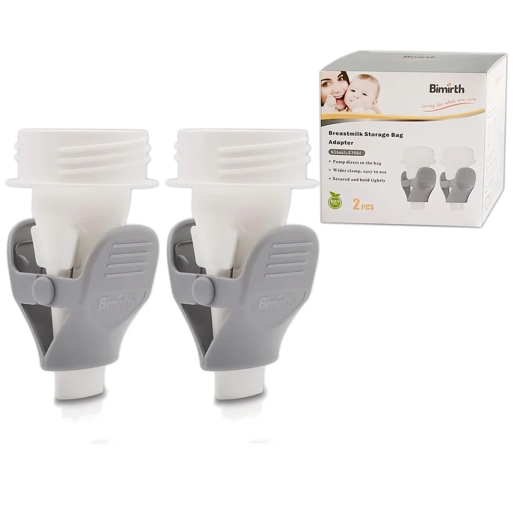 Baby Breastmilk Storage Bag Adapters, Compatible with Wide Neck Flange, Works with Most Bags Pump Directly into Storage Bags Safe PP Material BPA Free.