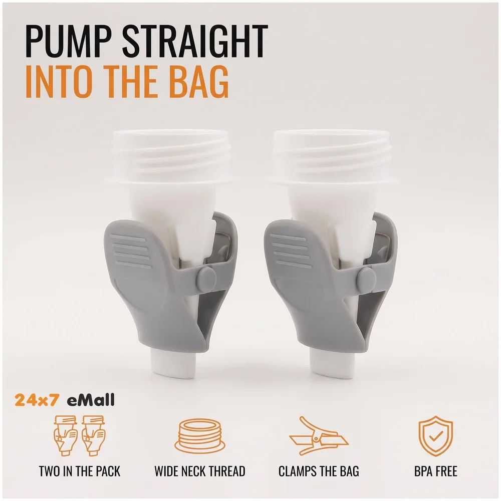 Baby Breastmilk Storage Bag Adapters Wide Neck Flange BPA Free
