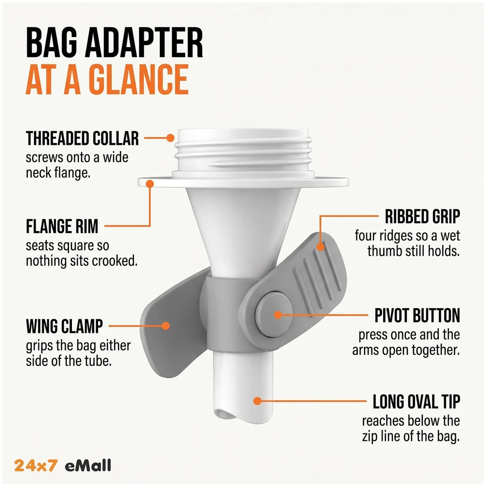 Baby Breastmilk Storage Bag Adapters Wide Neck Flange BPA Free