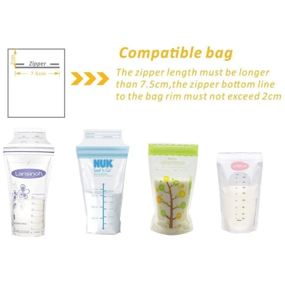 Baby Breastmilk Storage Bag Adapters Wide Neck Flange BPA Free