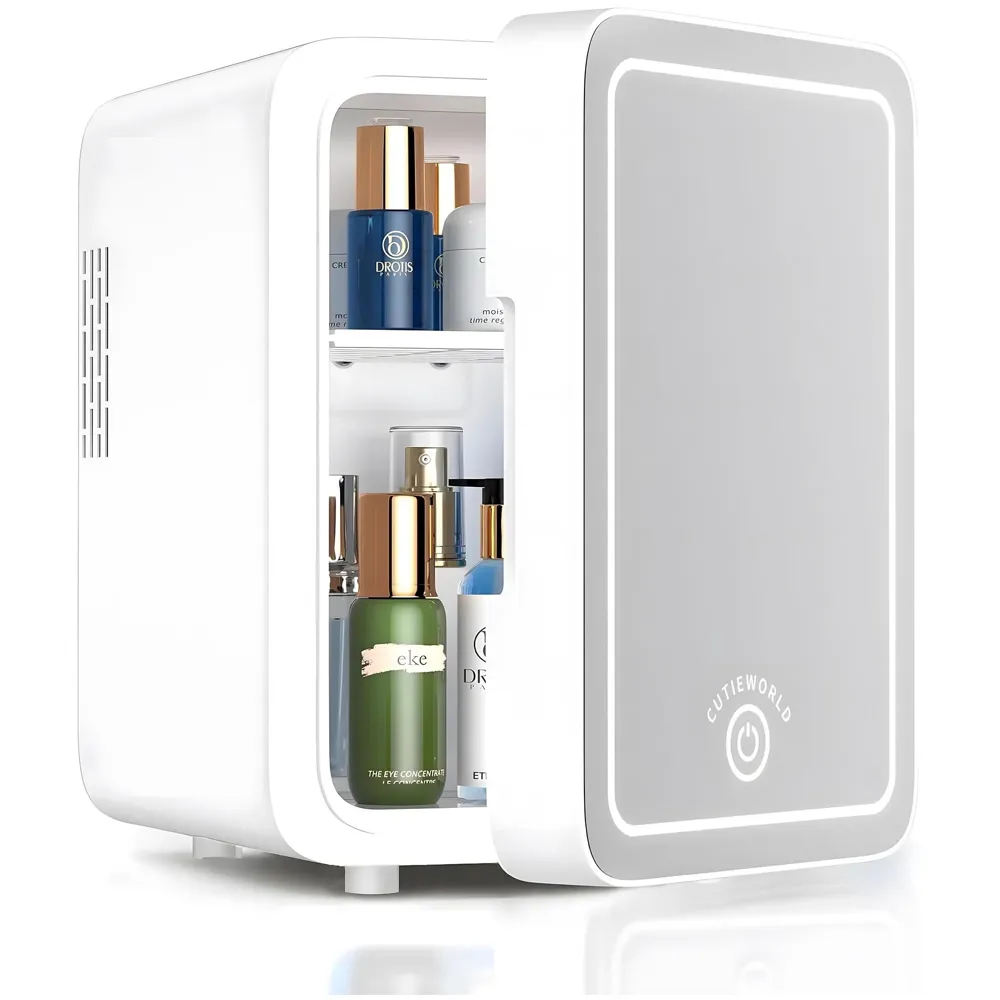 2 in 1 4L Makeup Cosmetics Case with Cooler & Warmer With LED Light Mirror, 4 litres for Bedroom, Car, Office & Dorm, Portable