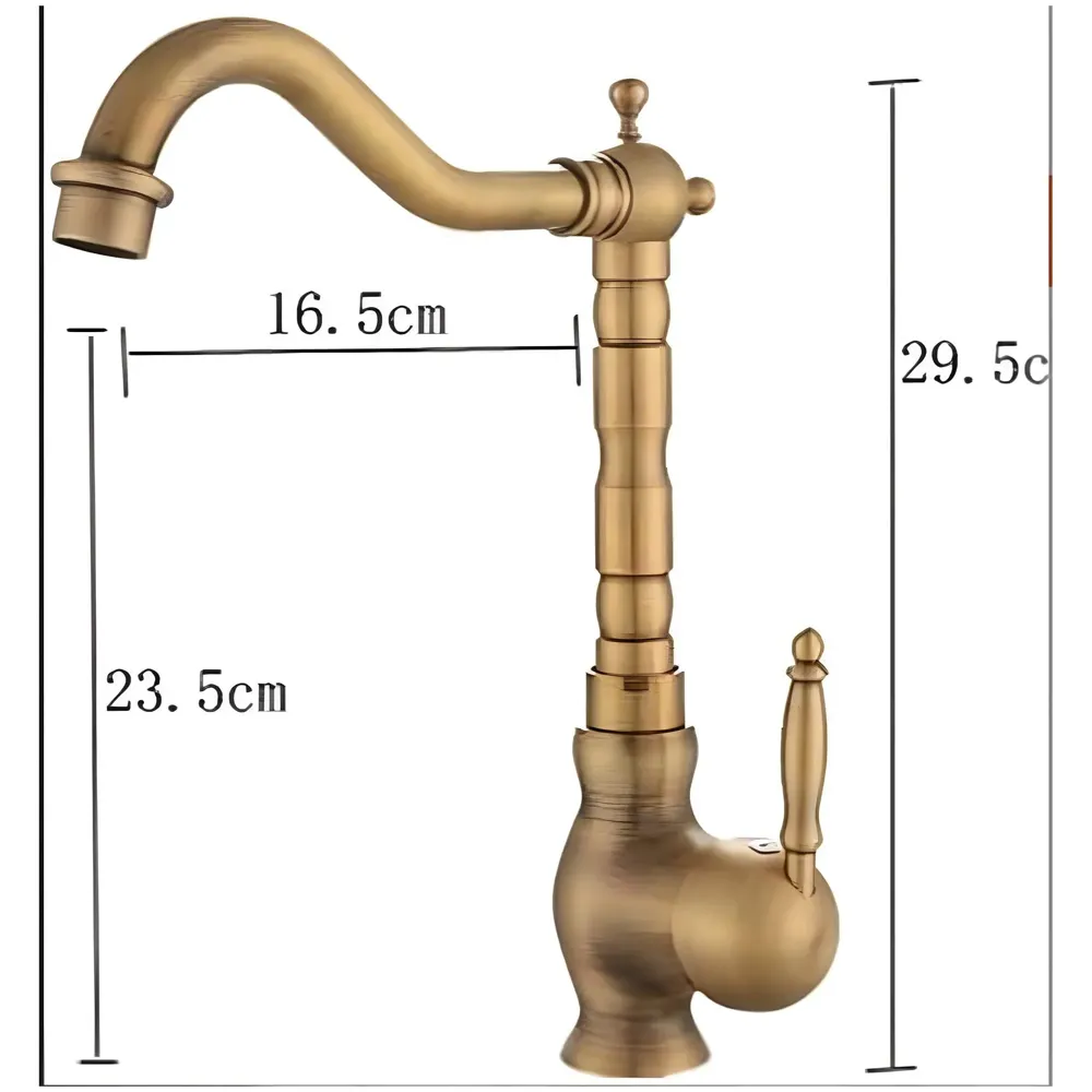Antique Brown Tall Long Neck Faucet Single Lever Basin Mixer Tall, Brass, for Bathroom Washbasins Toilets 12 Inch Height, 8 inch Long Nose