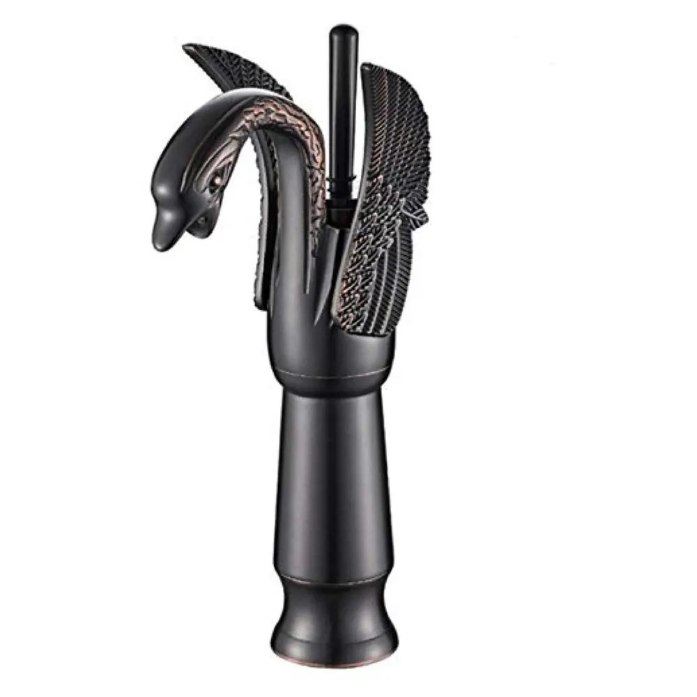 Black Swan Basin Tap Faucet Mixer for Bathroom Toilet Wash Basins Hot and Cold Water 12 Inches Height Matt Black Colour