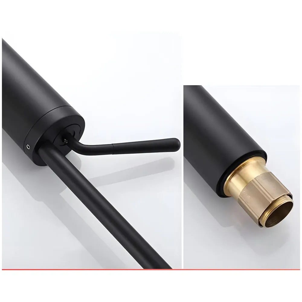 Black Drop Mixer Hot and Cold Basin Tap Faucet Sink Mixer Black Colour Tall Body for Basin Tap Faucet Bathroom Kitchen - 43 Cm Height