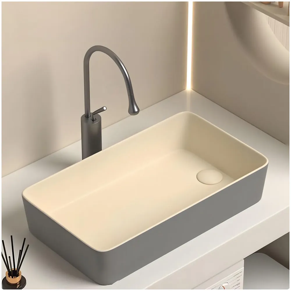 Dark Grey Mixer Hot and Cold Basin Tap Faucet Sink Mixer Dark Grey Colour Tall Body for Basin Tap Faucet Bathroom Kitchen - 43 Cm Height