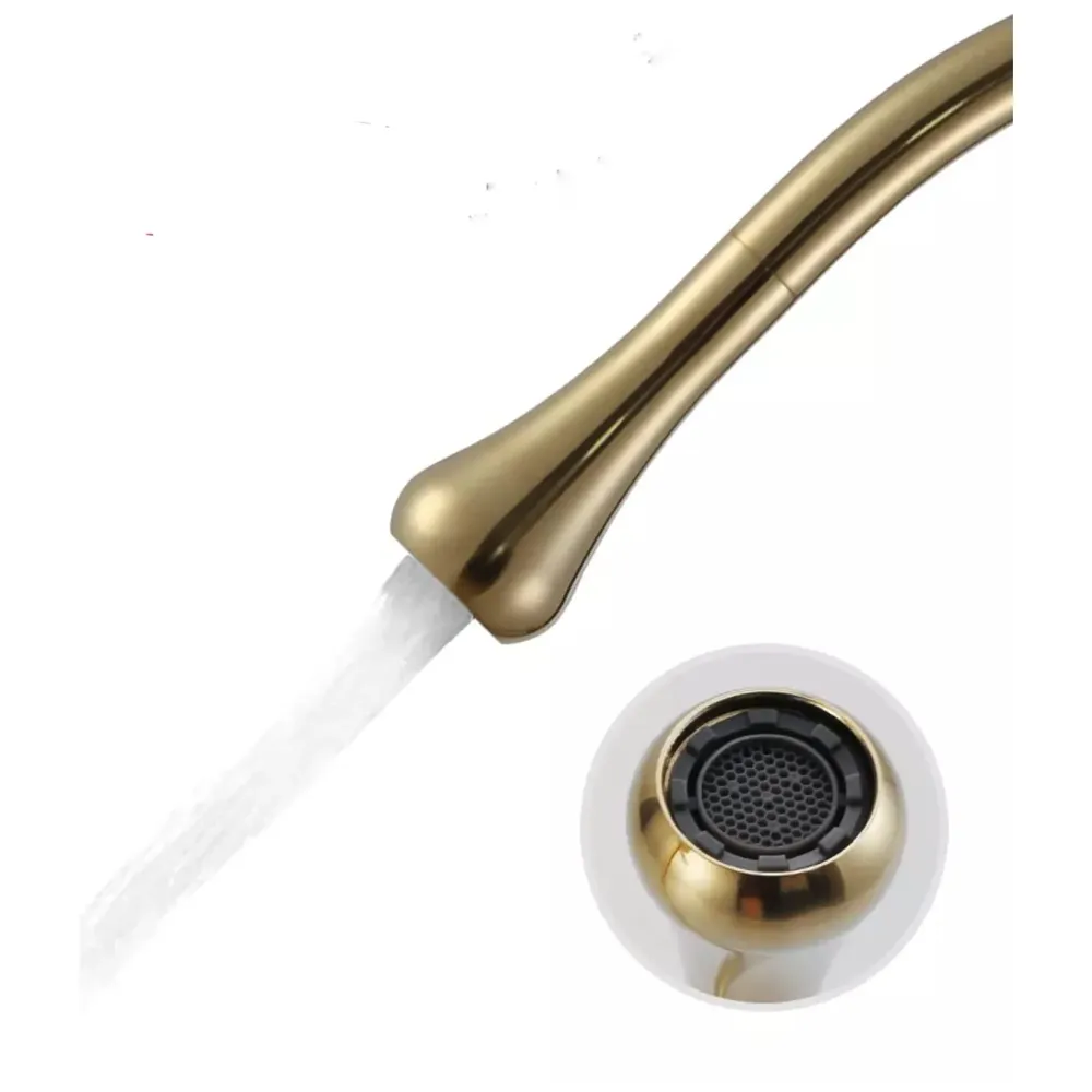 Gold Drop Basin Tap Faucet Mixer for Bathroom Toilet Wash Basins Hot and Cold WaterSink Mixer Golden Colour Tall Body Basin Tap Faucet Bathroom Kitchen 46 cm Height