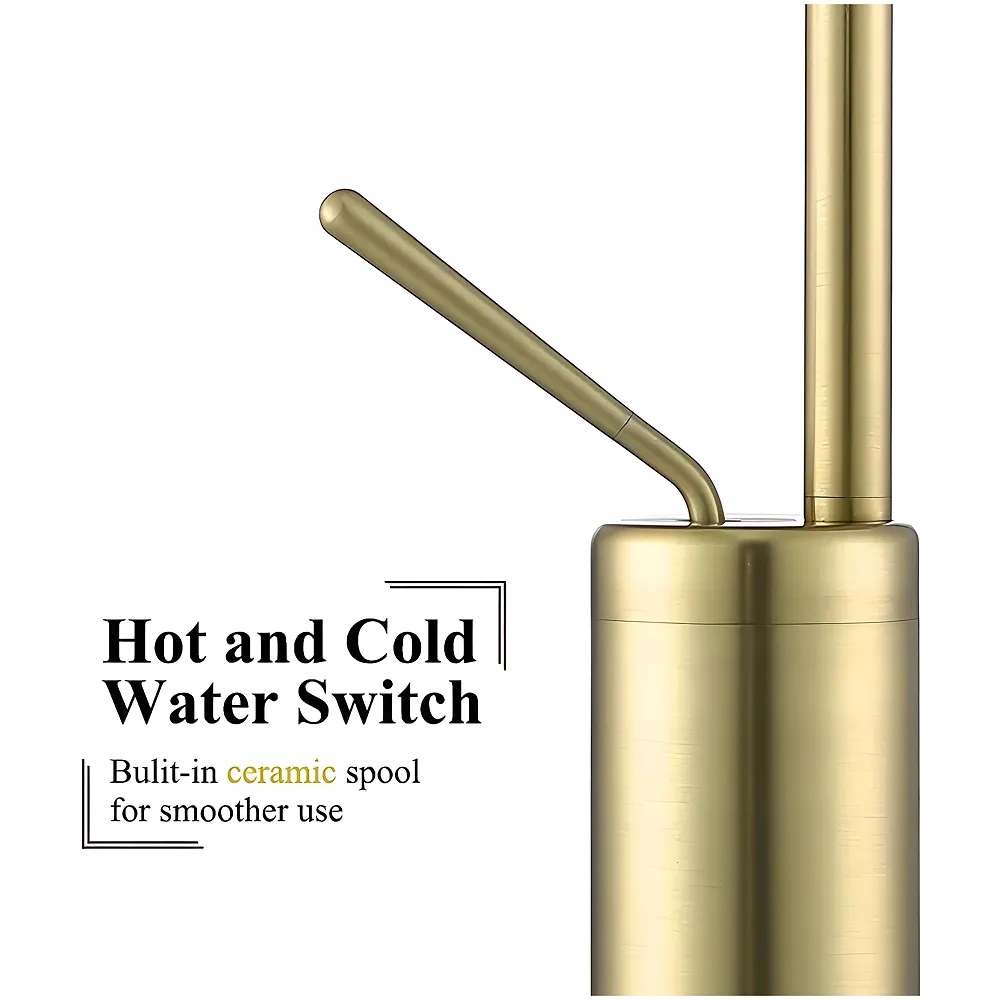 Gold Drop Basin Tap Faucet Mixer 38 cm Golden Colour Hot Cold