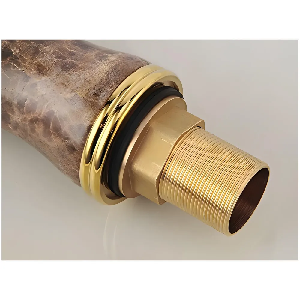 Brass 12 Inch Basin Mixer tap Faucet for Bathroom and Wash basins Toilets Marble Finish Dark Italian Marble Hot and Cold Water