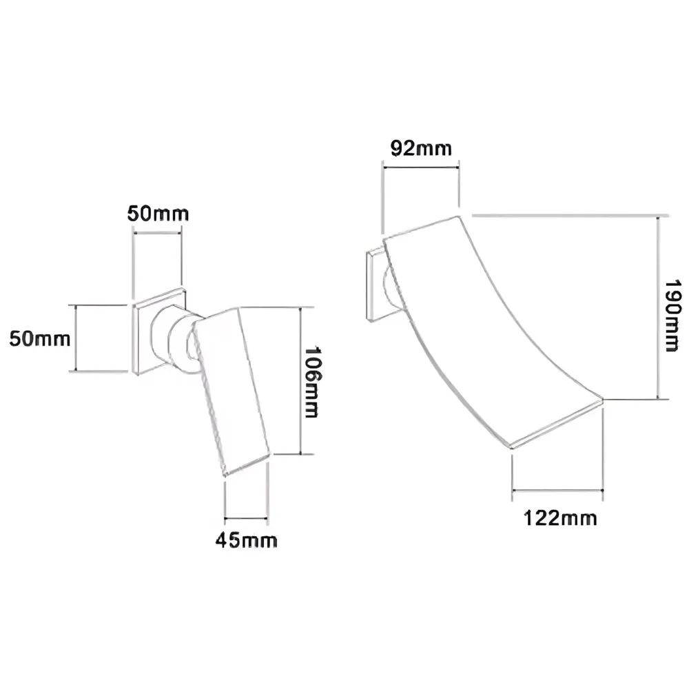 Gold Waterfall Basin Tap Faucet Mixer Wall Brass for Bathroom Toilet Wash Basins Hot and Cold Water - Golden Colour - 19 cm