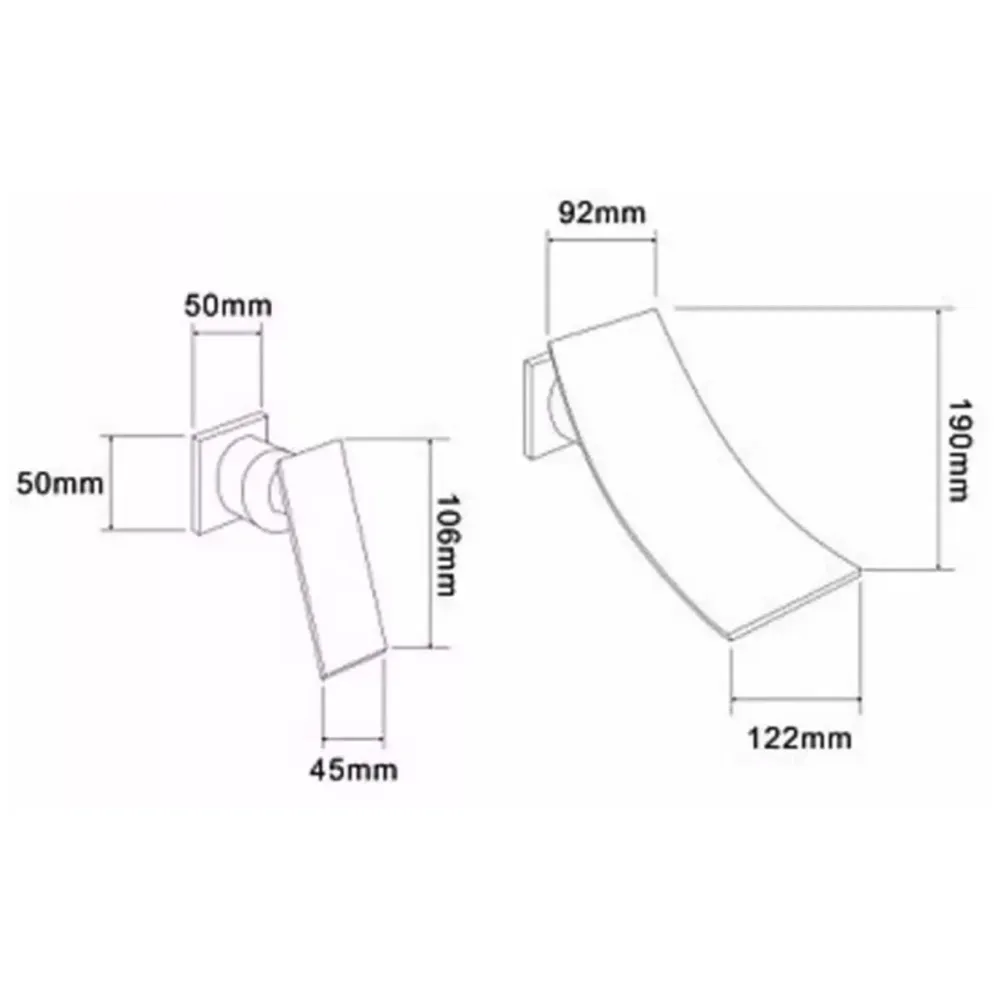 Gold Waterfall Basin Tap Faucet Mixer Wall Brass for Bathroom Toilet Wash Basins Hot and Cold Water - Golden Colour - 19 cm
