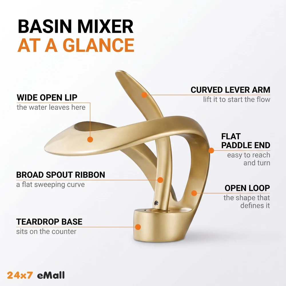 Brass Single Lever Basin Mixer Gold Golden Vessel Mounted Designer Waterfall Flow Tap Faucet for Bathroom Toilet Kitchen