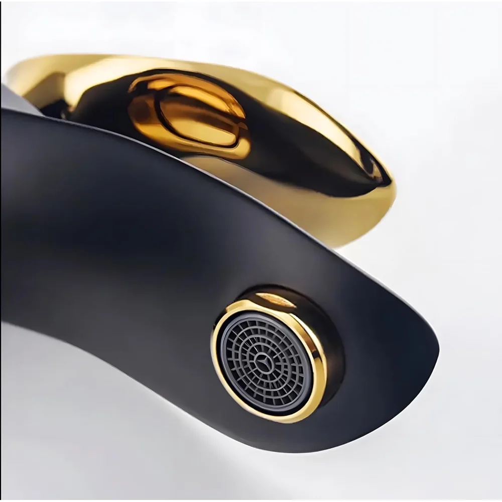 Gold Basin Faucet Tap Mixer, for Bathroom Toilet Wash Basins Hot and Cold Water Golden Belle (Gold)