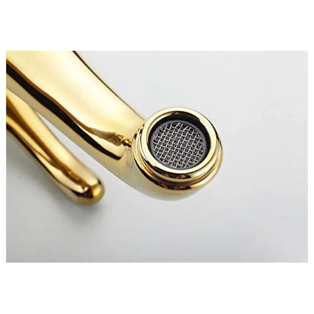 Gold Basin Faucet Tap Mixer, for Bathroom Toilet Wash Basins Hot and Cold Water Golden Belle (Gold)
