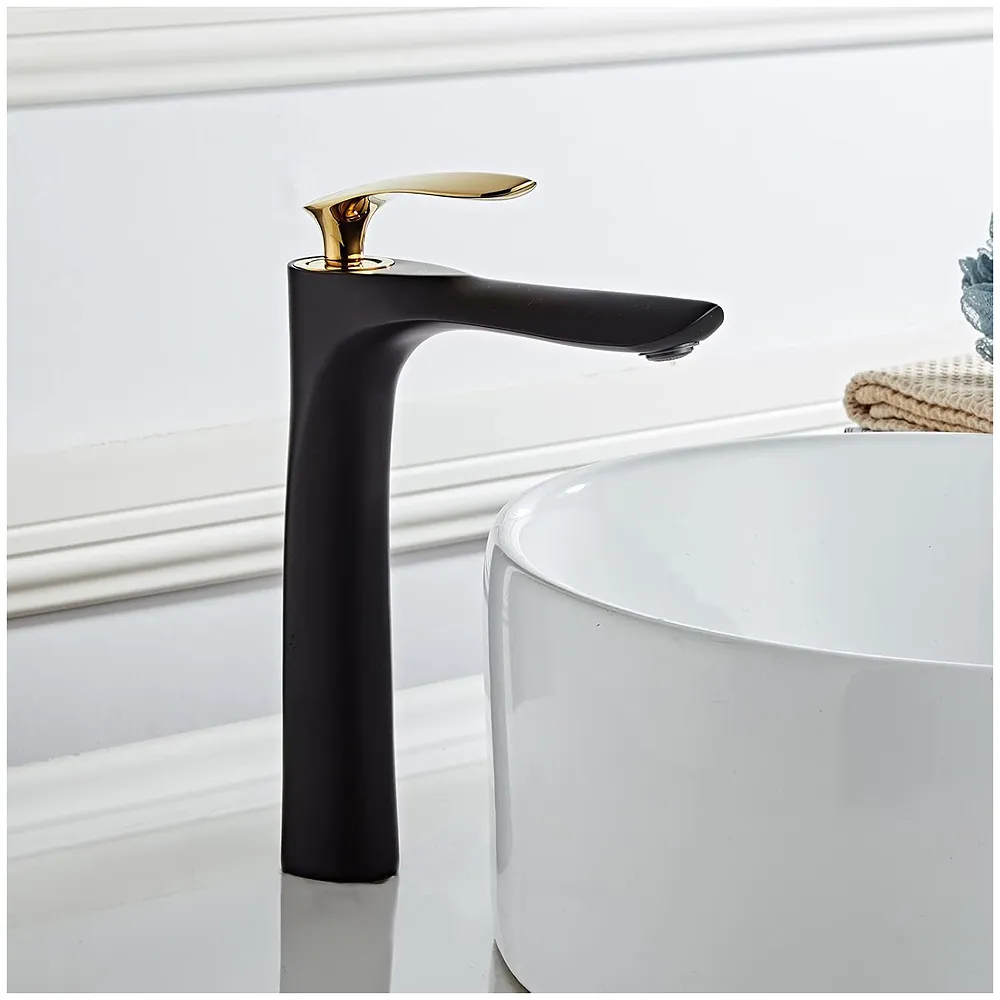 Beelee Bathroom Bowl Vessel Sink Lavatory Faucet Single Handle Tall Vessel Sink Matte Black Vanity Bathroom Faucet,Commercial Basin Mixer Tap