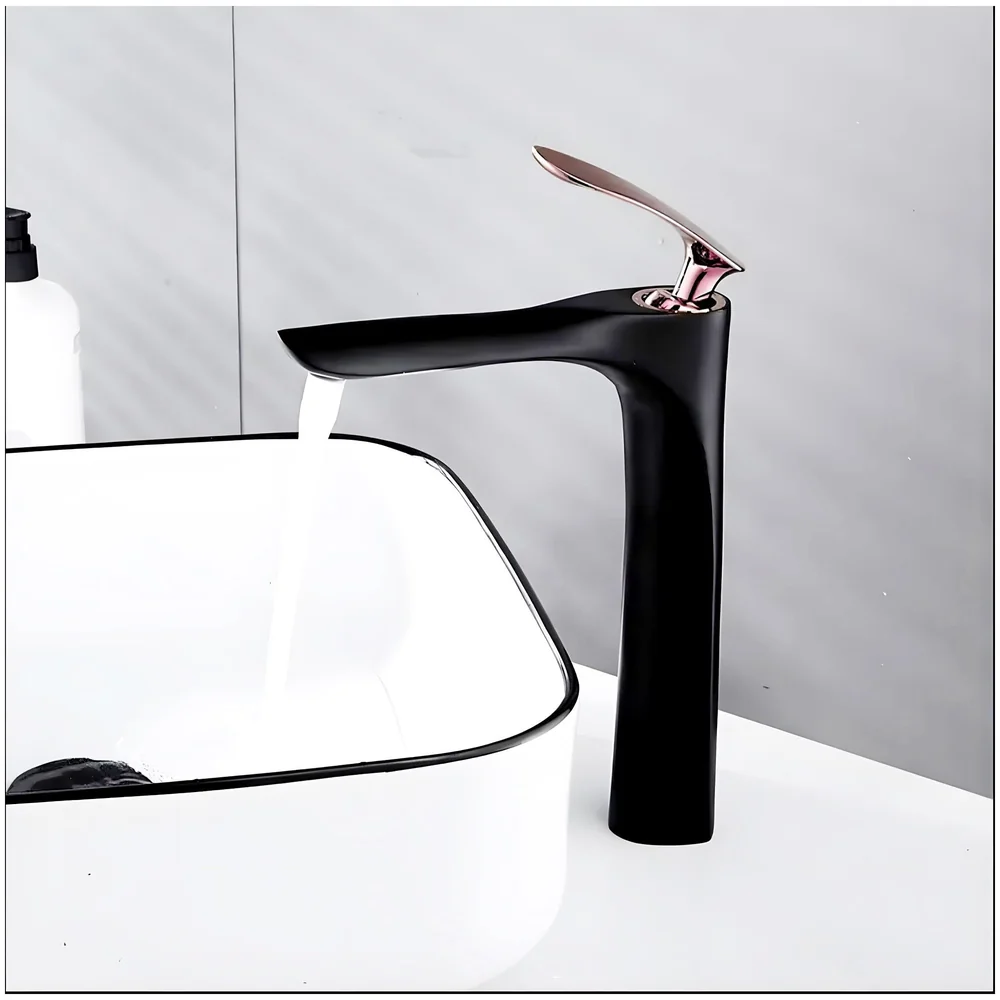 Black Rose Gold Basin Mixer Tap 12 inch Hot And Cold Box Pack